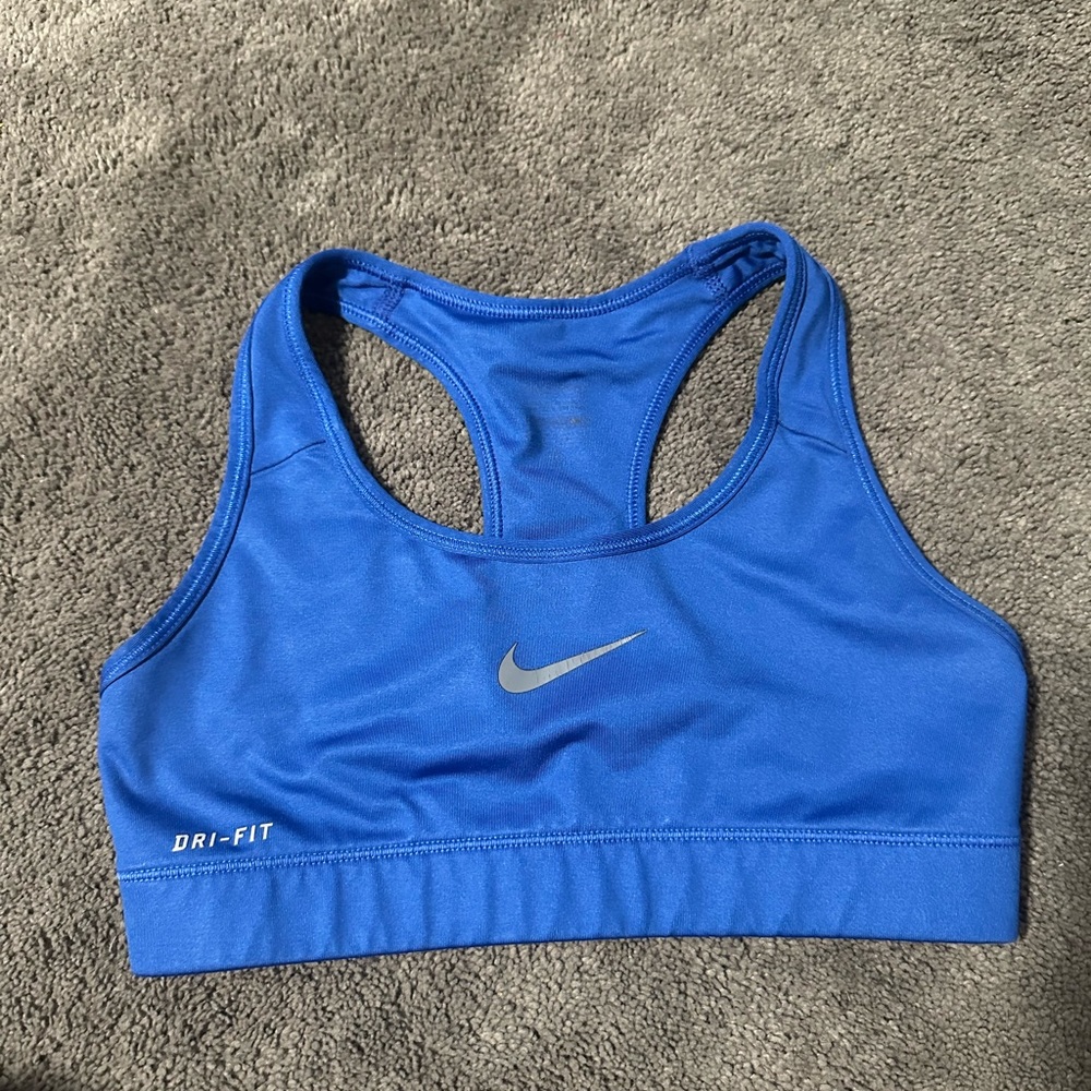 Blue Nike sports bra